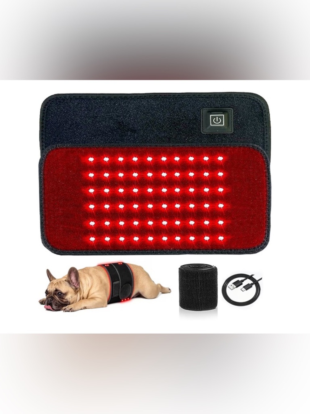 LED Red Pet Therapy Light Pad for Dogs - Portable Pain Relief